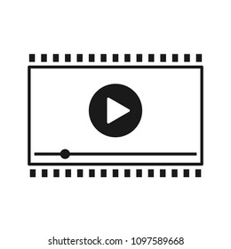 Video player for web and mobile apps. Vector illustration.