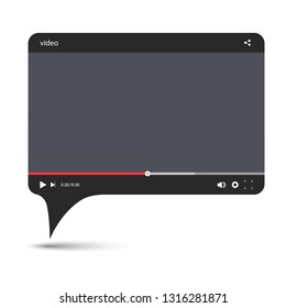 Video player for web and mobile apps. Vector illustration.