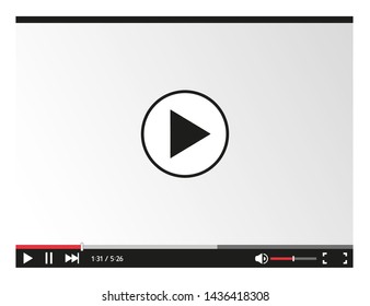  Video player for web and mobile apps flat style. Vector illustration.