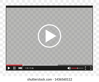  Video player for web and mobile apps flat style. Vector illustration.