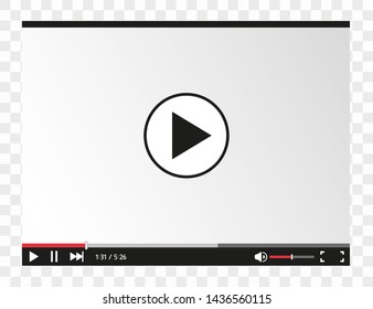  Video player for web and mobile apps flat style. Vector illustration.