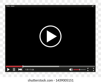 Video player for web and mobile apps flat style. Vector illustration.