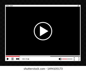 Video player for web and mobile apps flat style. Vector illustration.