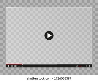 Video player for web and mobile apps flat style. Vector illustration.