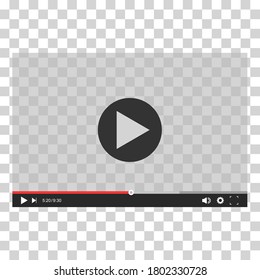 Video player for web and mobile apps. Vector illustration.