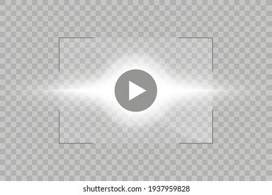 Video player for web and mobile apps flat style and Sun Glow light effect. Vector illustration.