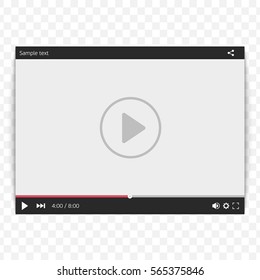 Video Player for web and mobile apps. Media player interface concept. Mock-up for UI template. Vector illustration in flat style isolated on transparent background. EPS 10.