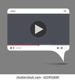 Video player for web and mobile apps. Vector illustration.