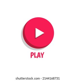 Video player, web page, play button. Video, streaming, multimedia concept. 3d vector icon. Cartoon minimal style.