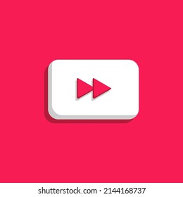 Video player, web page, play button. Video, streaming, multimedia concept. 3d vector icon. Cartoon minimal style.