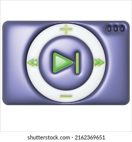 Video player, web page, play button. Isolated icon set. Modern button for concept design. 3d render illustration