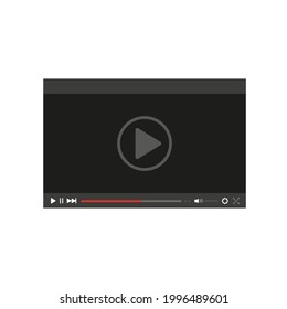 Video player for web site and app. Vector graphics