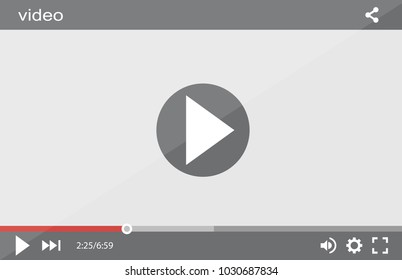 Video player for web, vector illustration