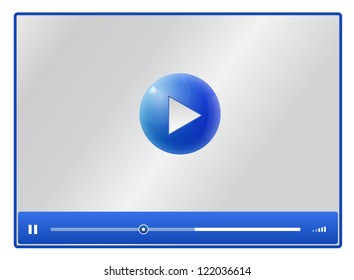 Video player for web, vector illustration