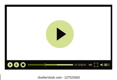 Video player for web, vector illustration on white