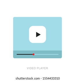 Video player for web, vector illustration