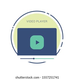 Video player for web, vector illustration