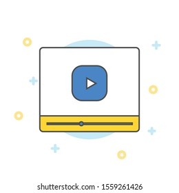 Video player for web, vector illustration