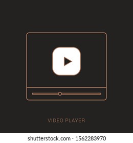 Video player for web, vector illustration