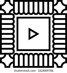 Video player for web, vector illustration