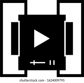 Video player for web, vector illustration