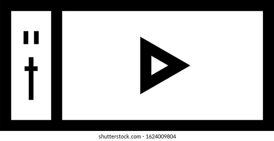 Video player for web, vector illustration
