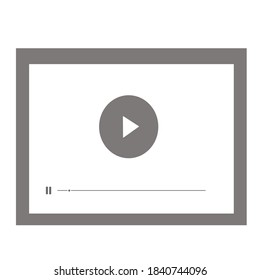 Reproductor de vídeo para web, ilustración vectorial con línea gris