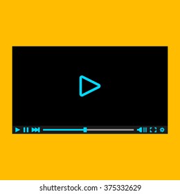 Video player for web, vector illustration, eps10.