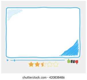Video player for web, vector illustration