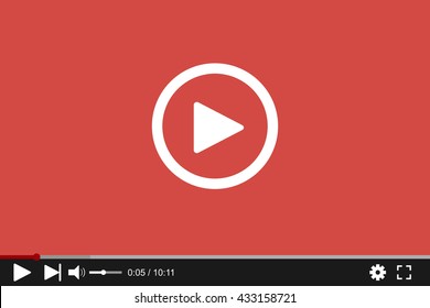 Video player for web, vector illustration