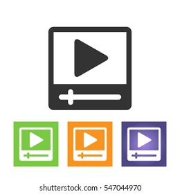 Video player for web, vector illustration