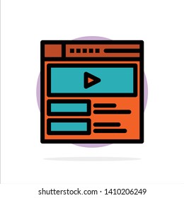 Video, Video Player, Web, Website Abstract Circle Background Flat color Icon