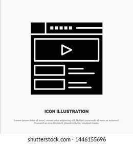 Video, Video Player, Web, Website solid Glyph Icon vector