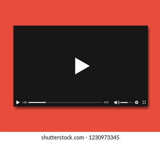 Video player. Video player window. Flat design.