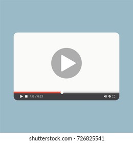 Video Player Youtube Web Page  Vector Illustration