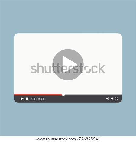 video player youtube web page  vector illustration