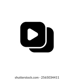 video playlist icon, simple flat style, illustration, logo sign symbol pictogram template, for ui or ux isolated on white for mobile app, editable