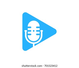 Video Podcast Icon Logo Design Element