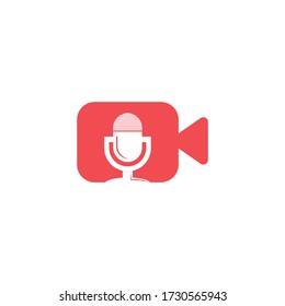 Video podcast vector logo design. Digital video podcast logo concept.