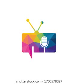 Video podcast vector logo design. Digital video podcast logo concept.