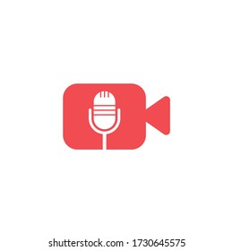 Video podcast vector logo design. Digital video podcast logo concept.