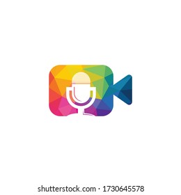 Video Podcast Vektor Logo Design. Digitales Video Podcast Logo Konzept.