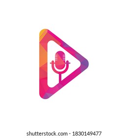 Video podcast vector logo design. Digital video podcast logo concept.