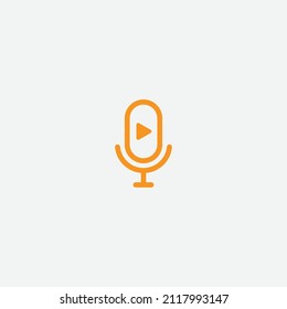 Video podcast vector logo design template. Digital video podcast logo concept