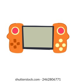 video portable gaming device cartoon. computer play, control joystick, gadget digital video portable gaming device sign. isolated symbol vector illustration