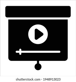 presentación de vídeo icono de glifo ilustración moderna
