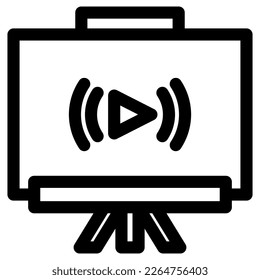video presentation icon or logo isolated sign symbol vector illustration - high quality black style vector icons
