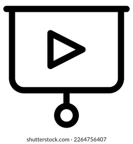 Symbol oder Logo der Videopräsentation, einzelne Zeichen, Vektorgrafik - hochwertige Vektorsymbole in schwarzem Stil
