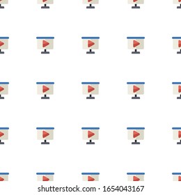 video Presentation icon pattern seamless isolated on white background. Editable flat video Presentation icon. video Presentation icon pattern for web and mobile.