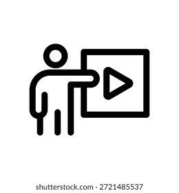video presentation outline icon vector design good for web or mobile app